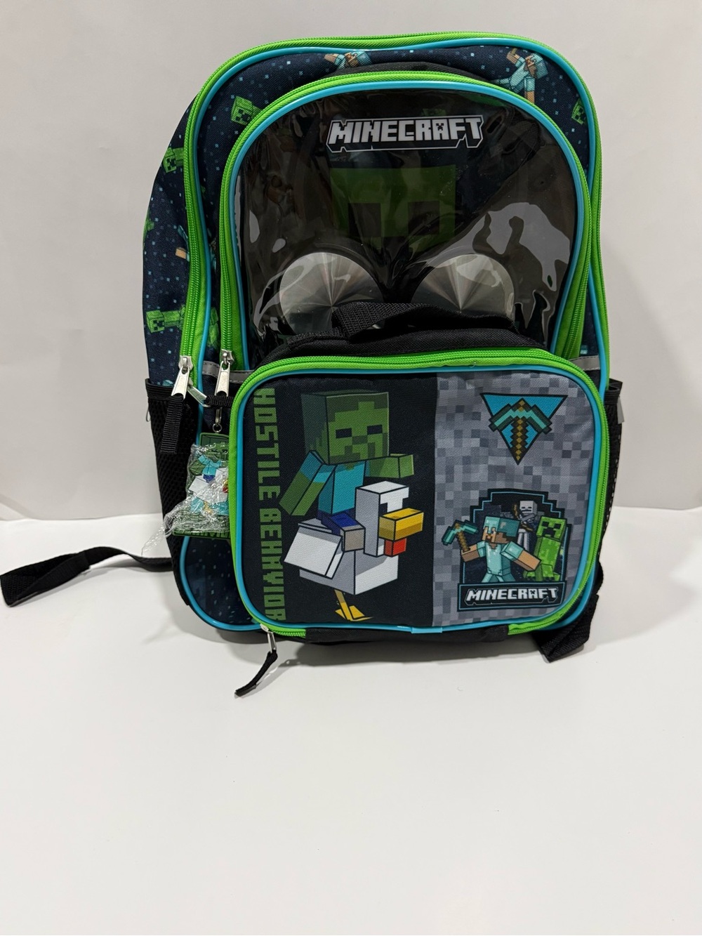 Minecraft Kids Backpack in Green & Blue